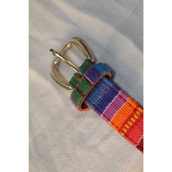 Vintage Fossil 1990s or Y2K era multi-color woven belt main image 5